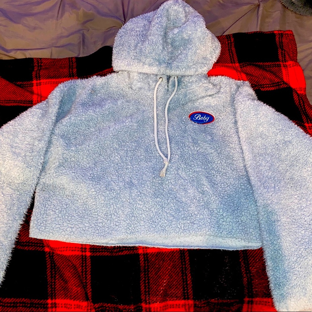 Baby blue soft hoodie